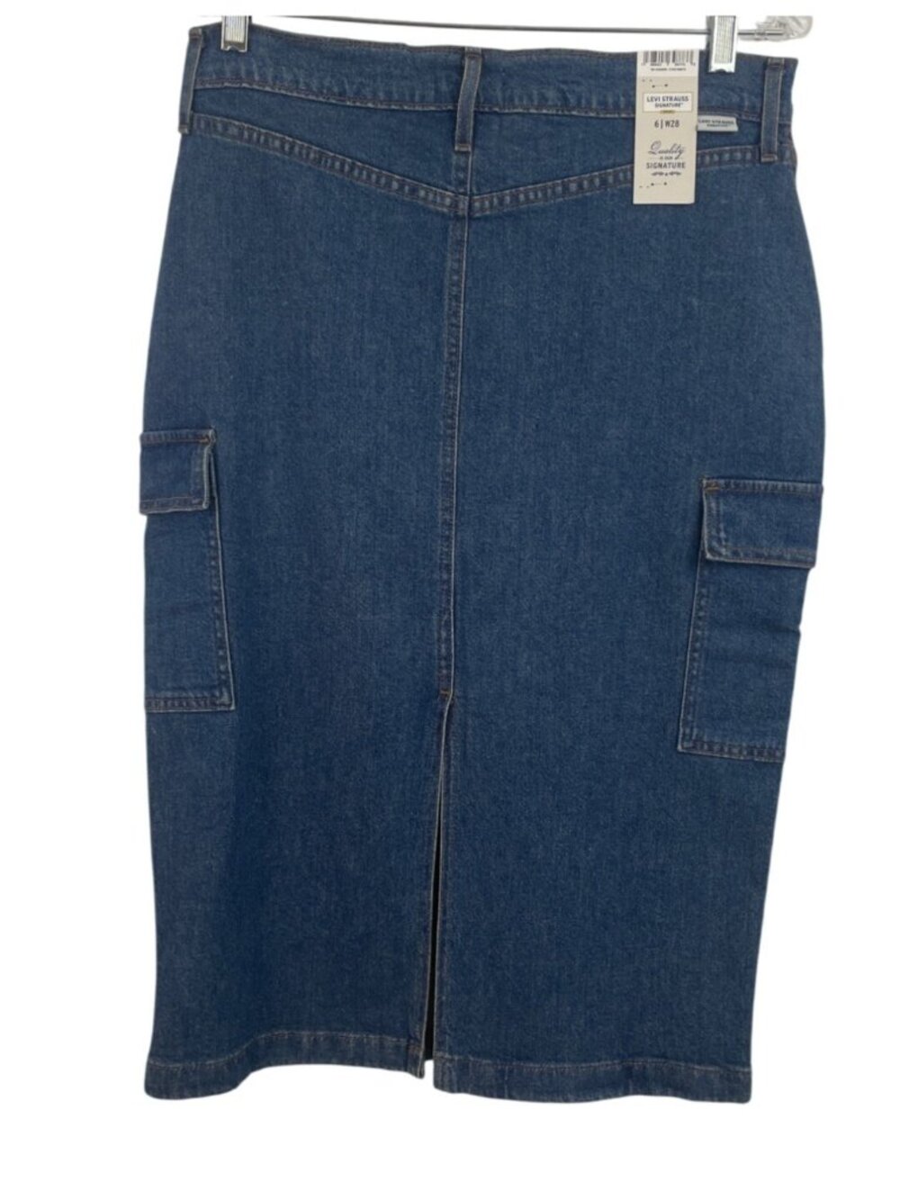 Levi Strauss Signature Denim Maxi Skirt Women’s 6 W28 Mid Rise Comfort Stretch - Picture 2 of 12